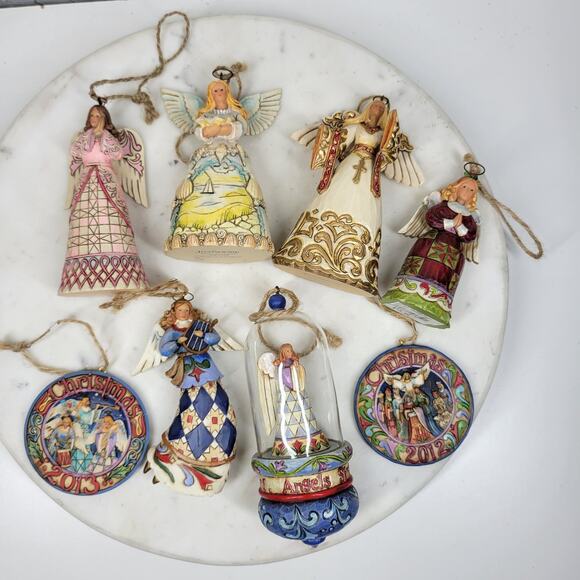 Jim Shore Heartwood Creek Angel Ornament Lot of 8 Christmas Figurines Holiday - Picture 2 of 15